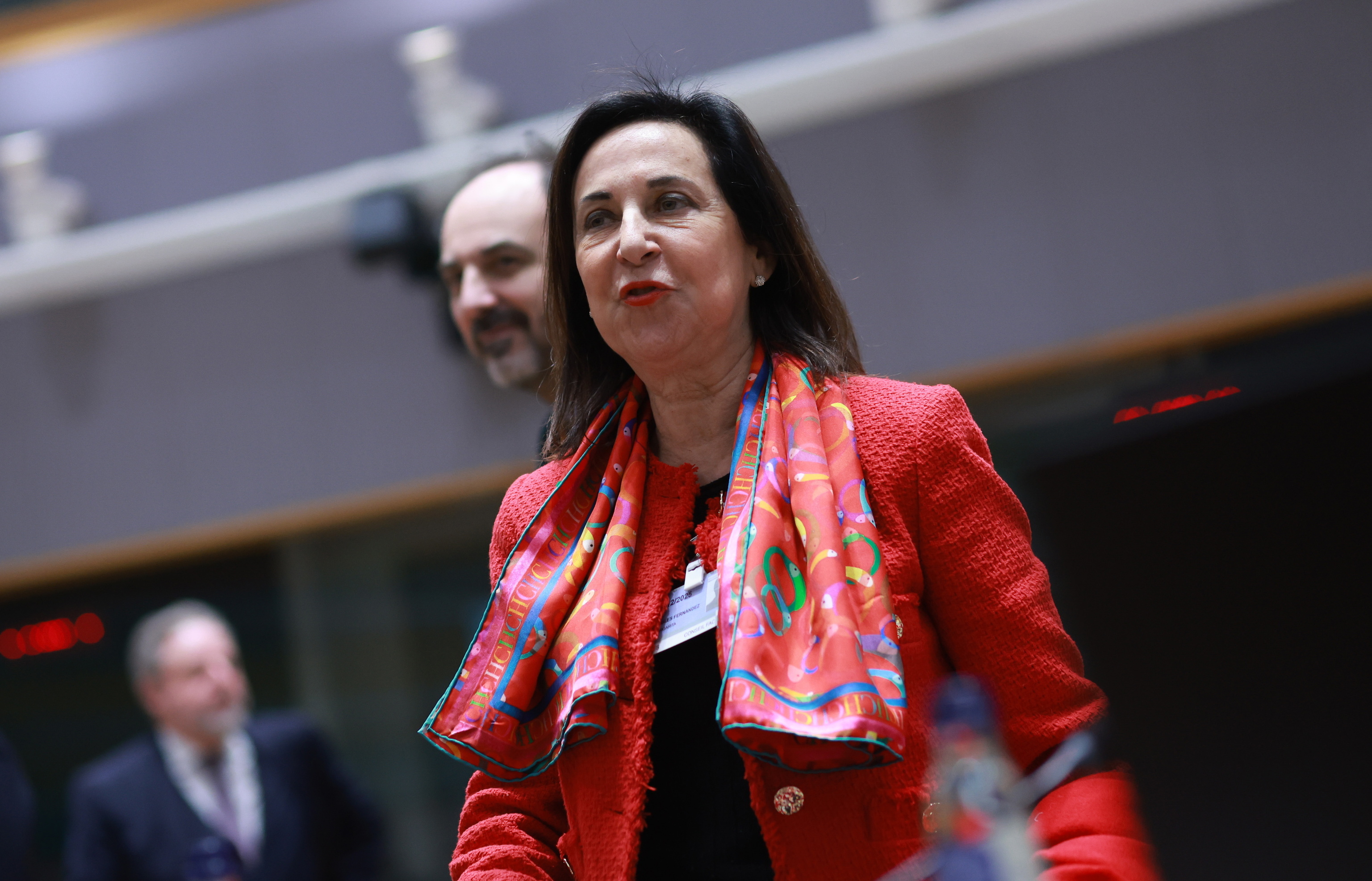 La ministra de Defensa, Margarita Robles, este lunes en Bruselas.