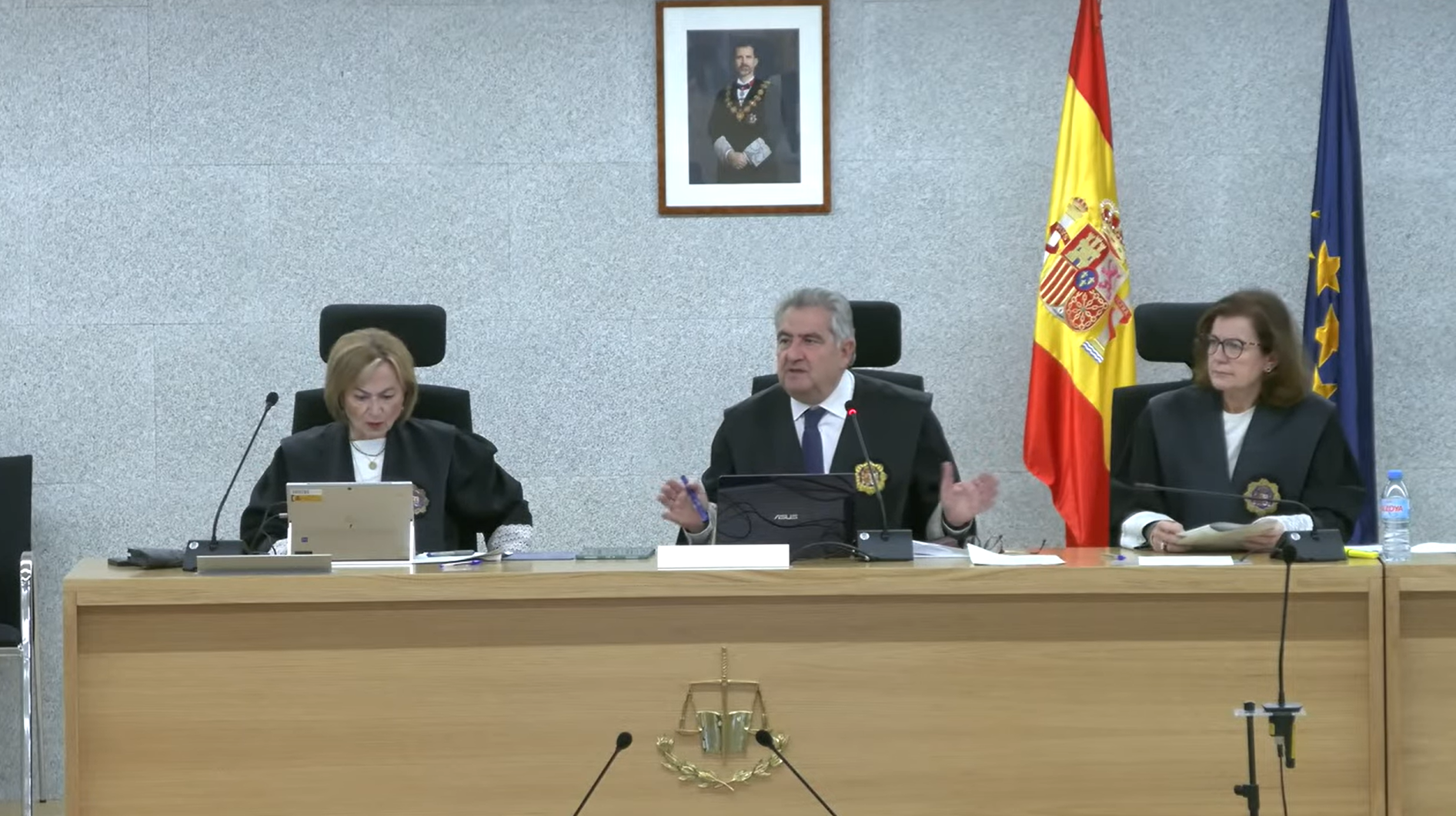 El tribunal de la Audiencia Nacional que juzga el 'caso Pujol', este miércoles.