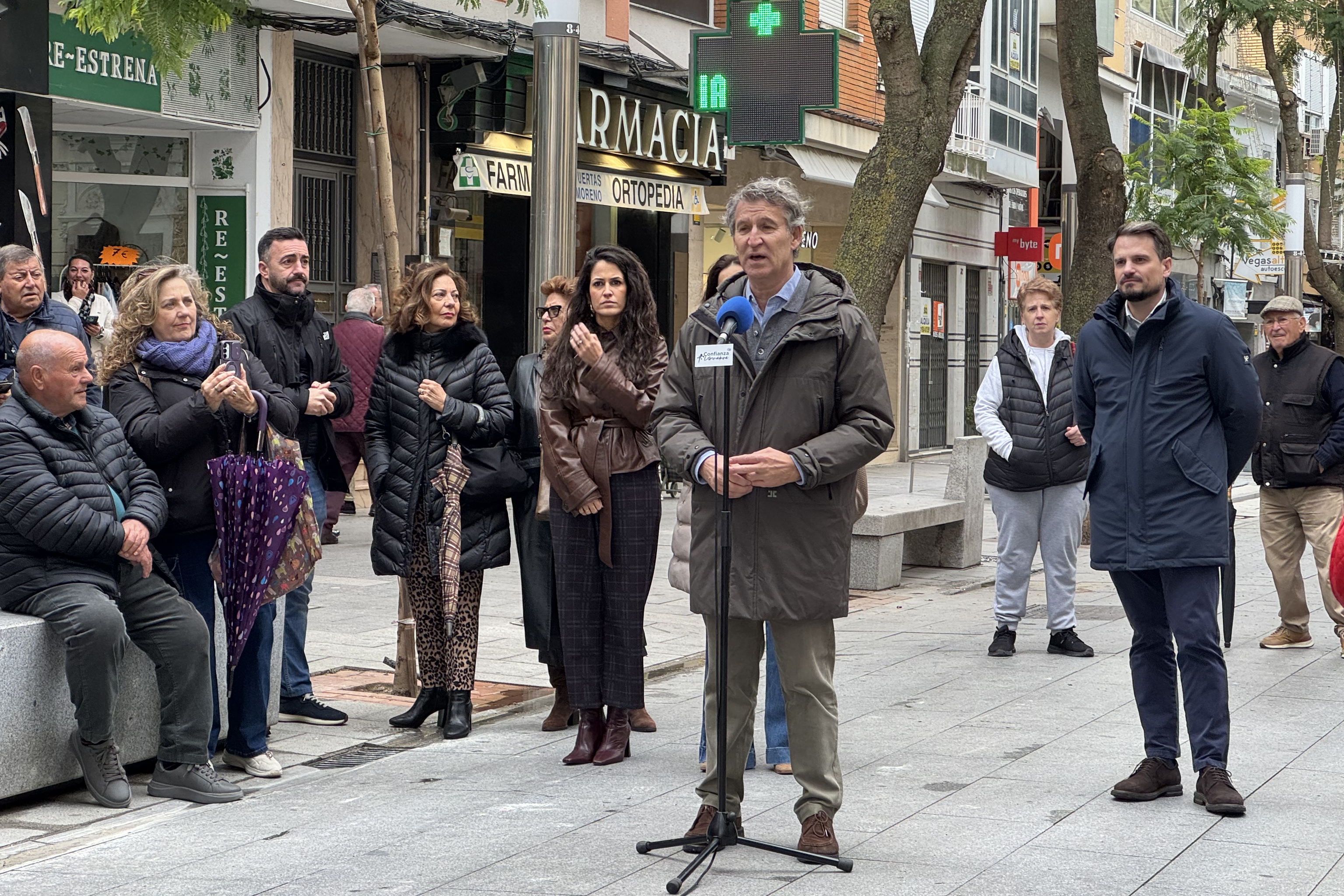 Alberto Núñez Feijóo, en Don Benito (Badajoz).