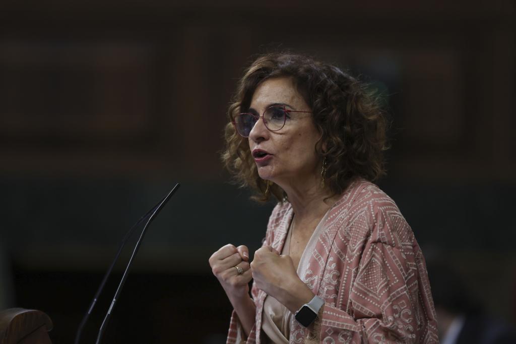María Jesús Montero, vicepresidenta primera y ministra de Hacienda, el jueves, en el Congreso.