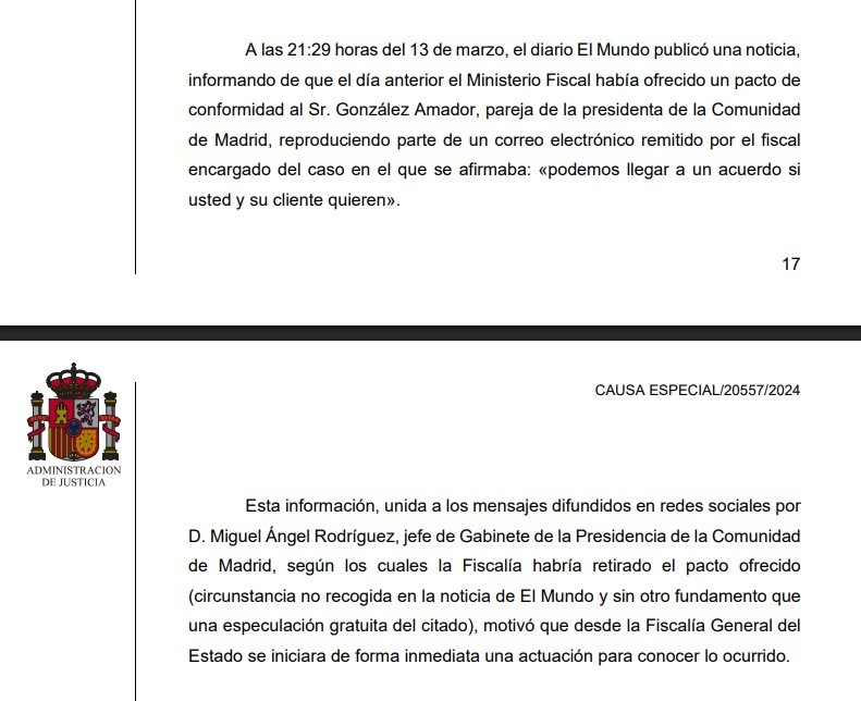 Un párrafo de la sentencia condenatoria a Álvaro García Ortiz.