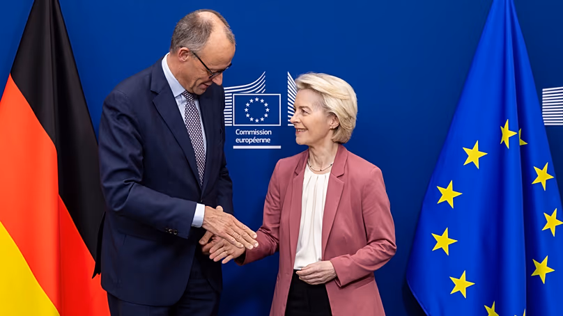 The German chancellor met Ursula von der Leyen on Friday.