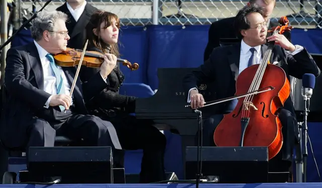 Gabriela Montero en el piano durante la posesión de Barack Obama en 2009. 