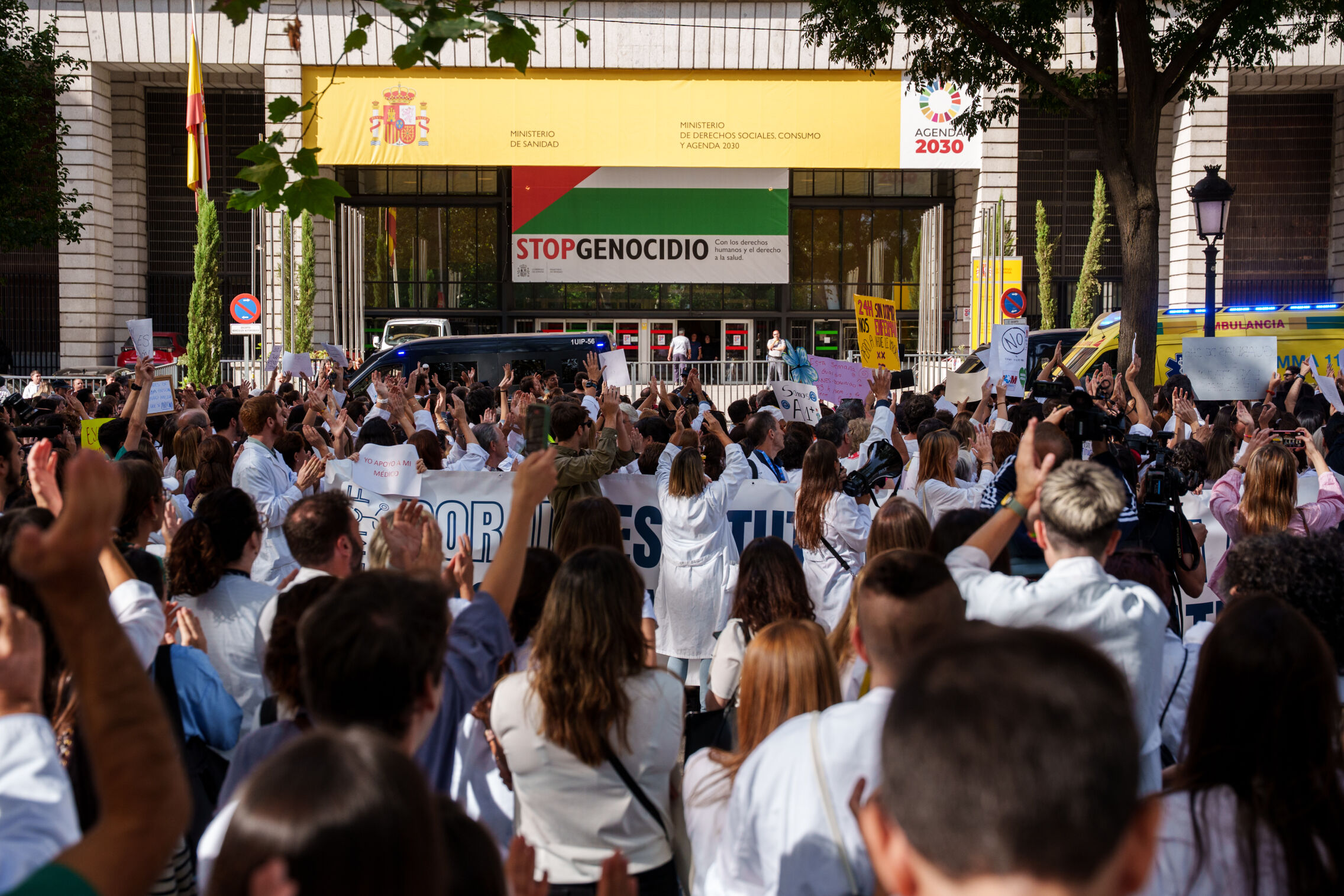 Foto: Manifestación en octubre el nuevo Estatuto Marco. (Matias Chiofalo / Europa Press)