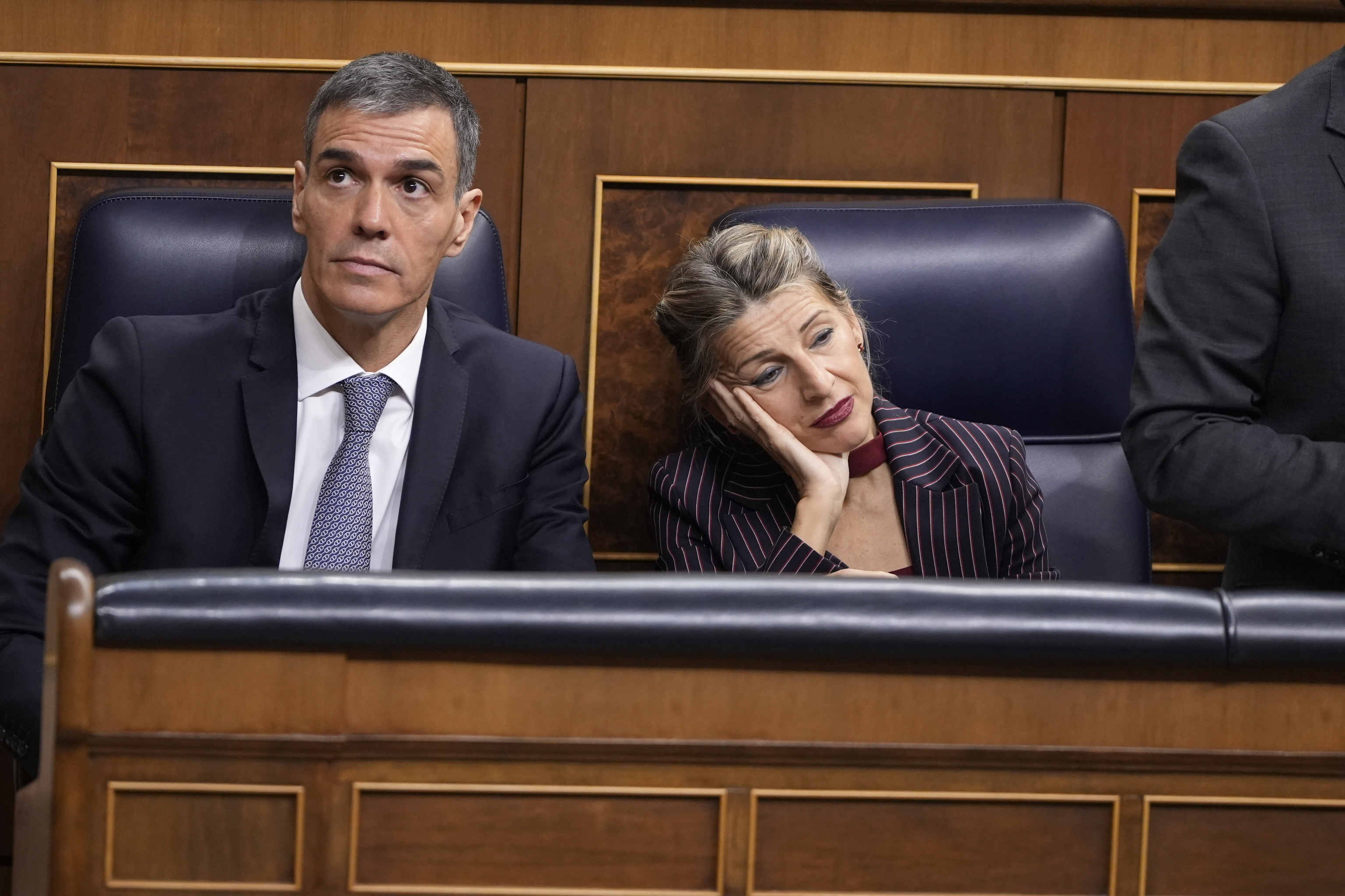 Pedro Sánchez y Yolanda Díaz, líderes del PSOE y Sumar, en una imagen en el Congreso.