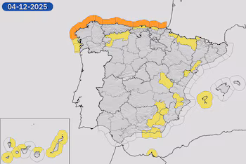 Mapa de alertas meteorológicas para