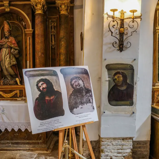 Borja, España - 17 Abril 2025: Ecce Homo en el en el Santuario de la Misericordia de Borja.