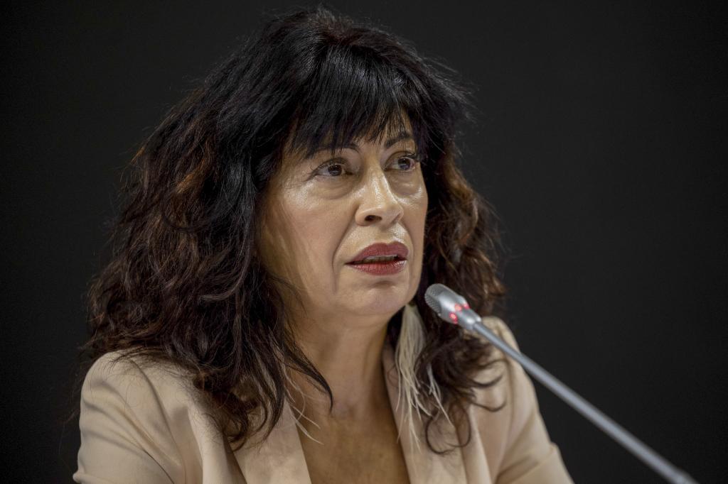 Ana Redondo, ministra de Igualdad, este miércoles, en la presentación de la Macroencuesta de Violencia contra la Mujer.