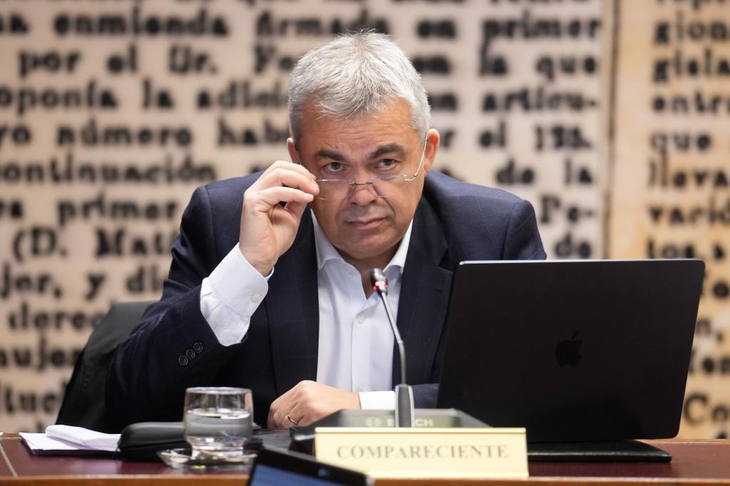 Santos Cerdán, durante su comparecencia.