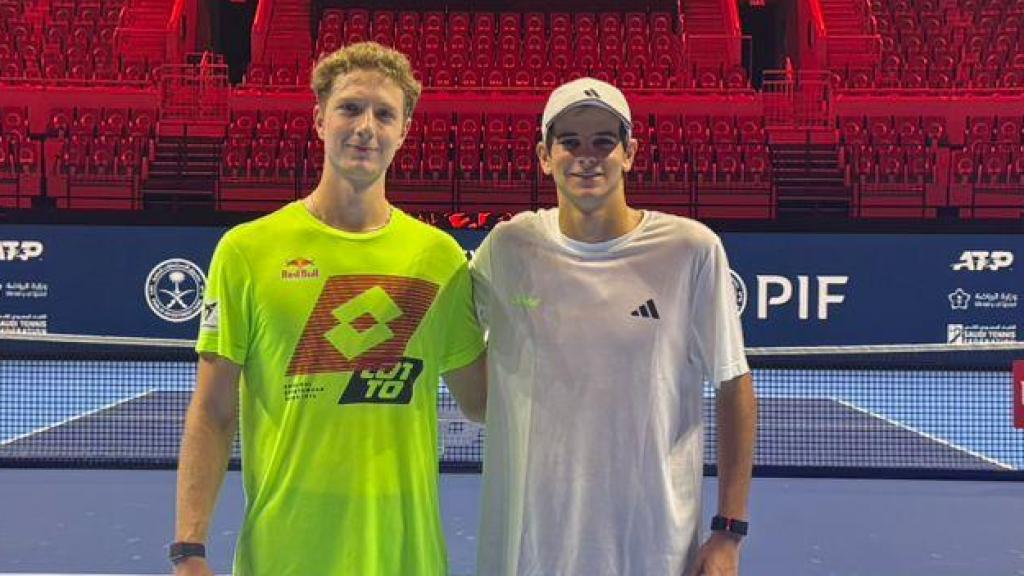 Martín Landaluce y Rafa Jódar, en la previa de las Next Gen ATP Finals.