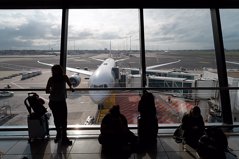 Passengers at Fiumicino's Leonardo Da Vinci airport in 2021