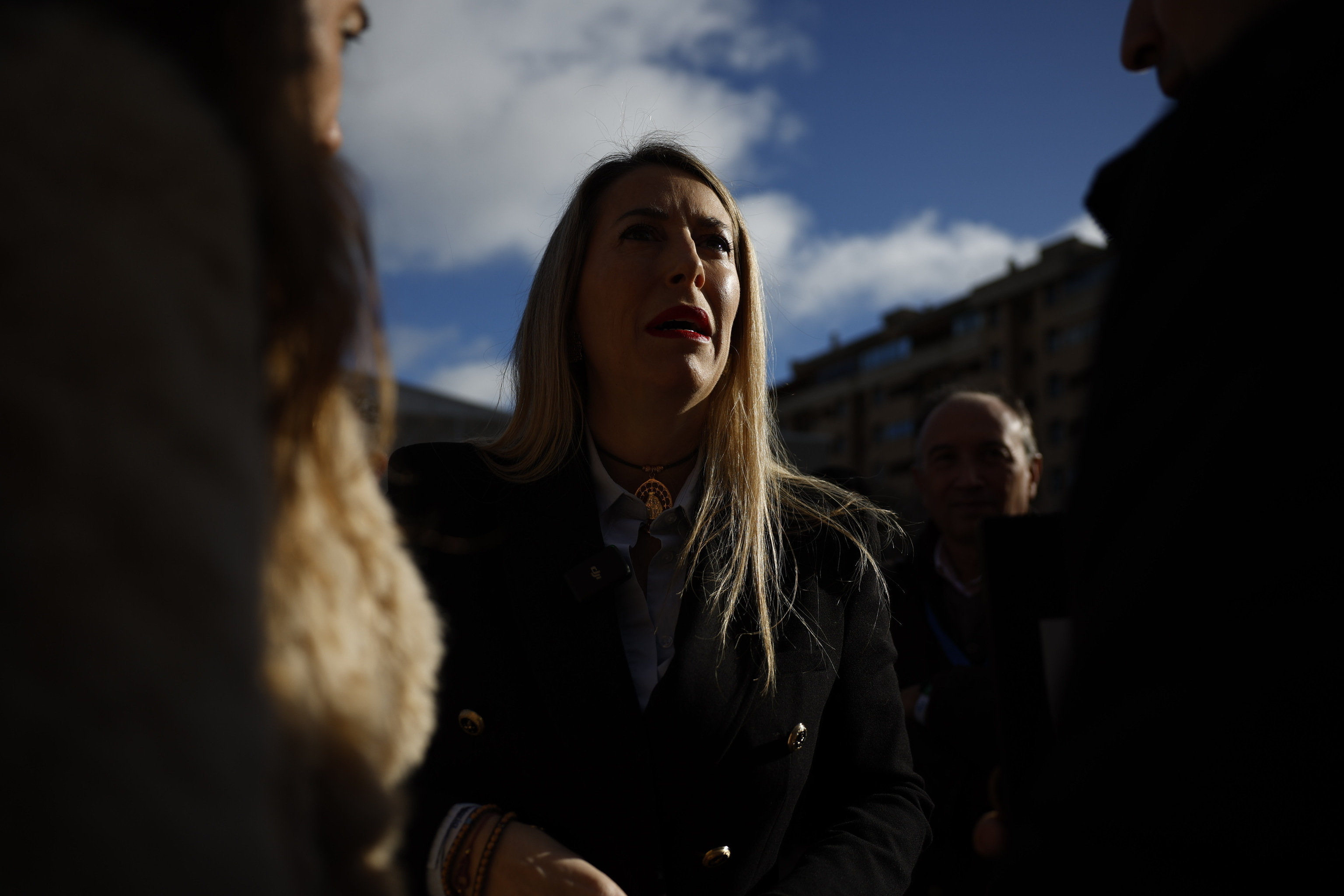 La presidenta en funciones de Extremadura, María Guardiola, el día de las elecciones, en Cáceres