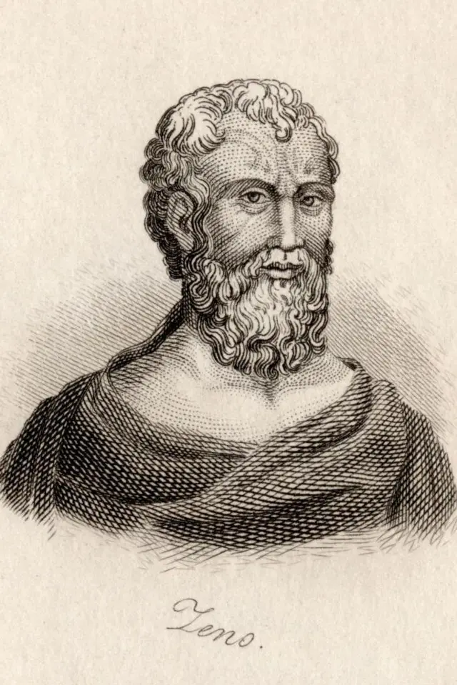 Zenón de Citio, 336-264. Filósofo de Chipre. Fundador de la escuela filosófica conocida como estoicismo o Stoa. Grabado por J. W. Cook.