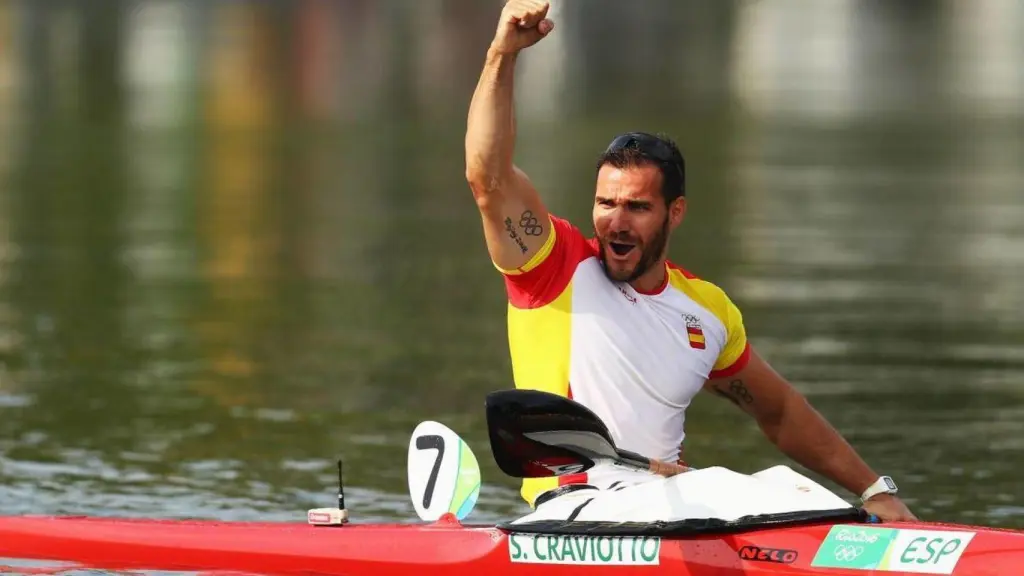 Saúl Craviotto celebra su resultado en los Juegos Olímpicos de Río.