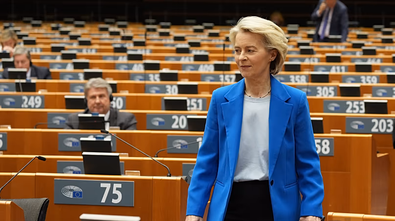  European Commission President Ursula von der Leyen, Wednesday, Nov. 12, 2025. (AP Photo/Virginia Mayo)