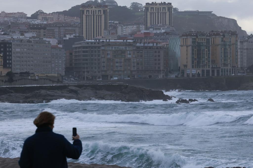 Oleaje en A Coruña el viernes pasado