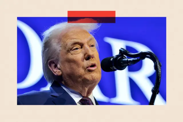 Donald Trump en el anuncio de la creación de su iniciativa "Junta de Paz".