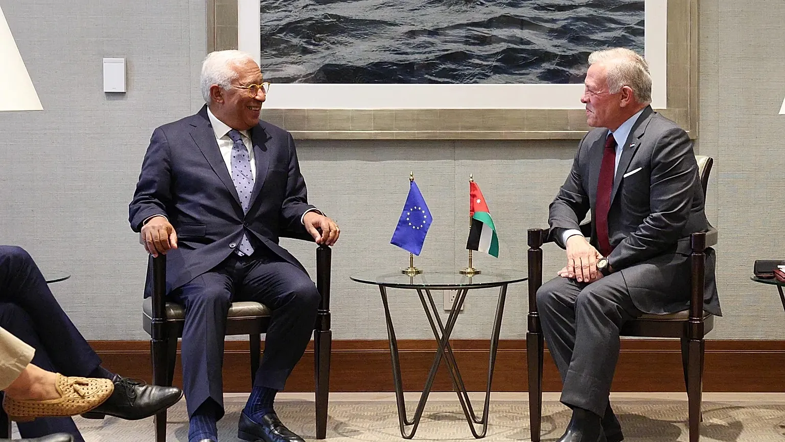 António Costa, President of the European Council, and King of Jordan Abdullah II at the United Nations General Assembly in New York, September 2025. 