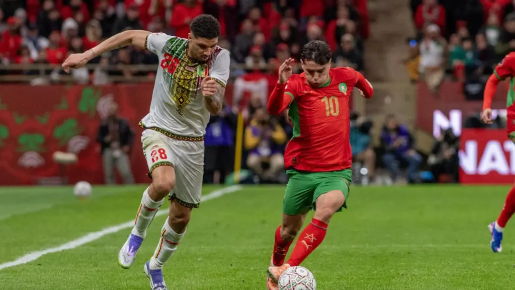 Brahim Díaz, con la selección de Marruecos ante Mali en la Copa África