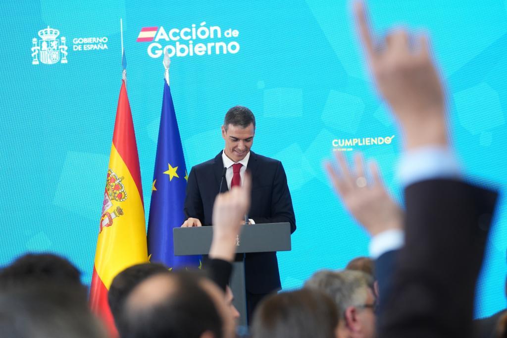 Pedro Sánchez, el pasado 15 de diciembre, durante su comparecencia para hacer balance del año.