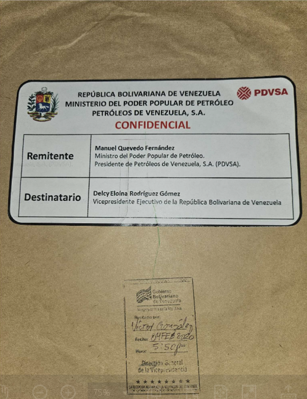 Imagen del sobre intervenida por la Guardia Civil.