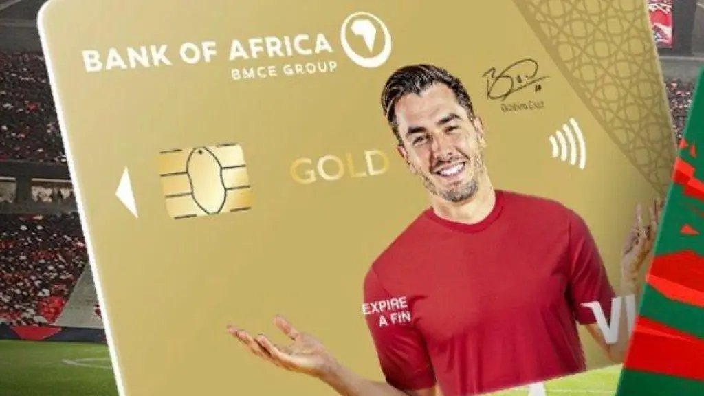 La imagen de Brahim Díaz en una tarjeta de crédito de Bank of Africa