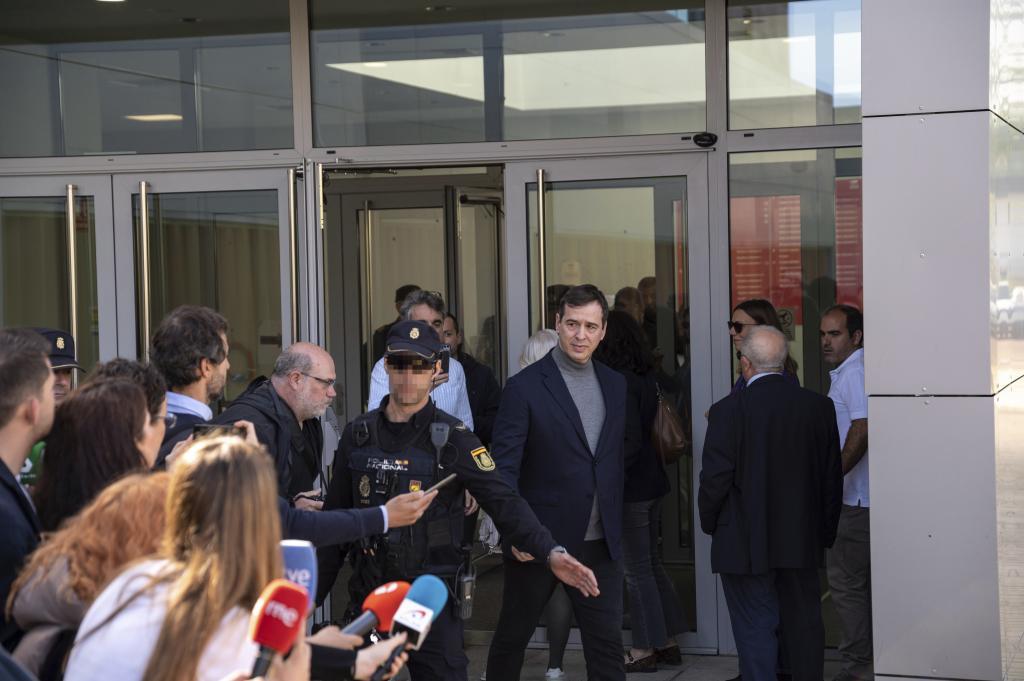 David Sánchez abandona los juzgados de Badajoz el pasado abril tras prestar declaración.
