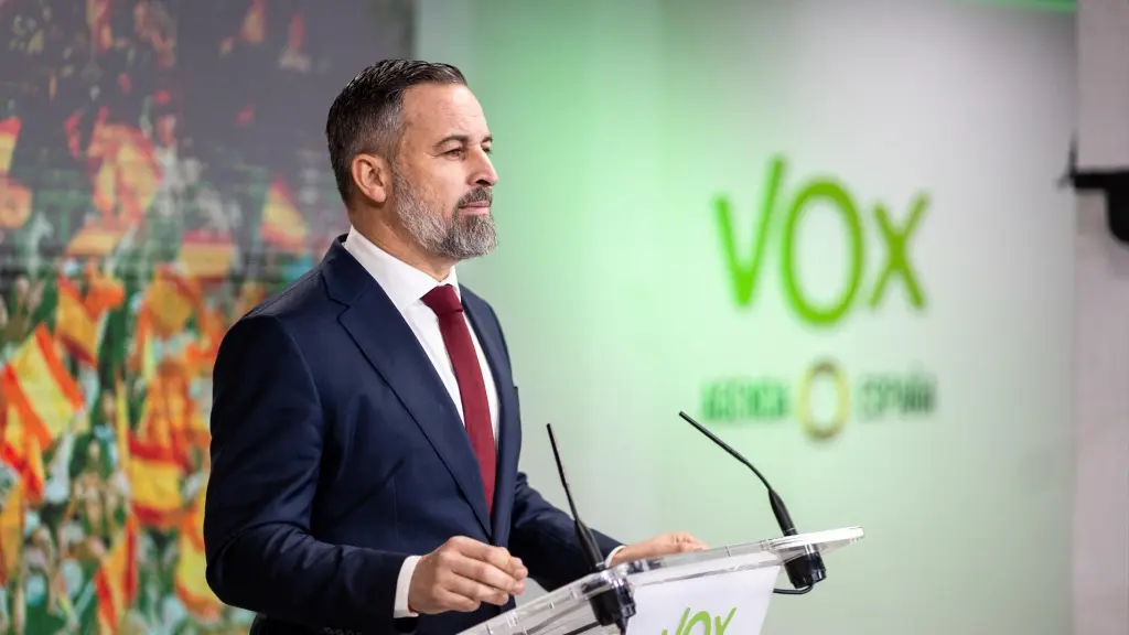 Santiago Abascal en su última comparecencia pública, el pasado 22 de diciembre de 2025.