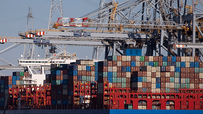  Shipping containers in the Port of Antwerp, Belgium. (AP Photo/Virginia Mayo, File)