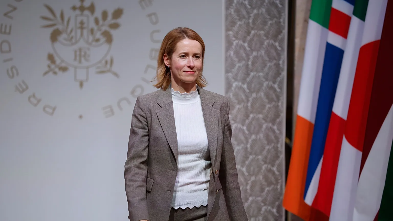 Europe's High Representative for Foreign Affairs and Security Policy Kaja Kallas arrives for a meeting of the Coalition of the Willing at the Elysee Palace in Paris, France, T
