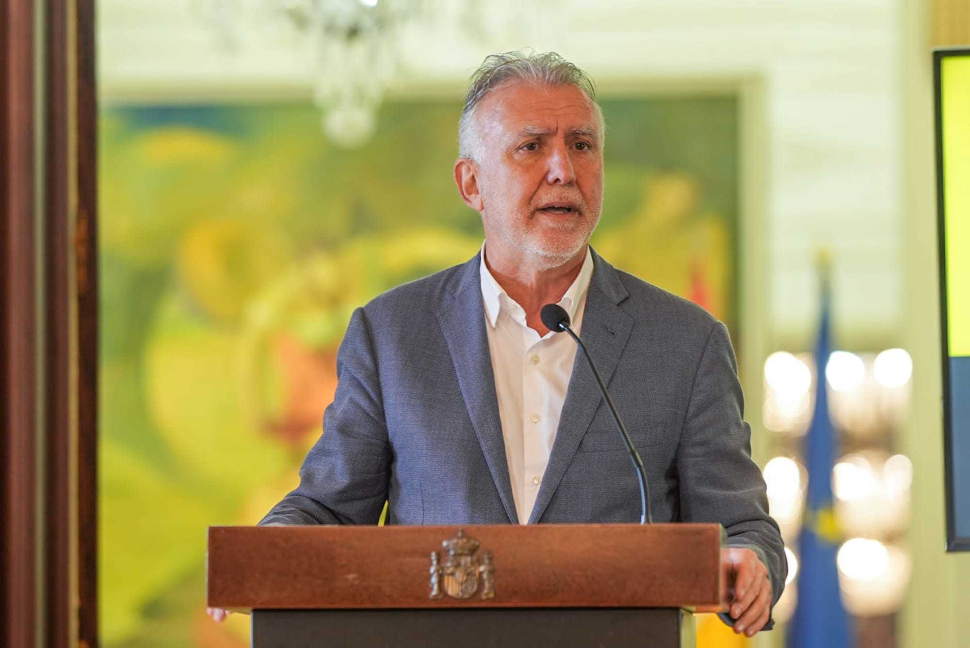 El ministro de Política Territorial, Ángel Víctor Torres, tras la reunión en la que presentó el balance de menores atendidos.
