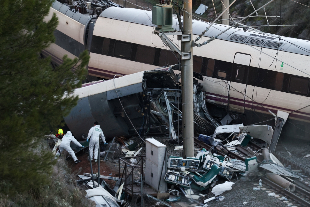 Lugar del accidente en Adamuz,