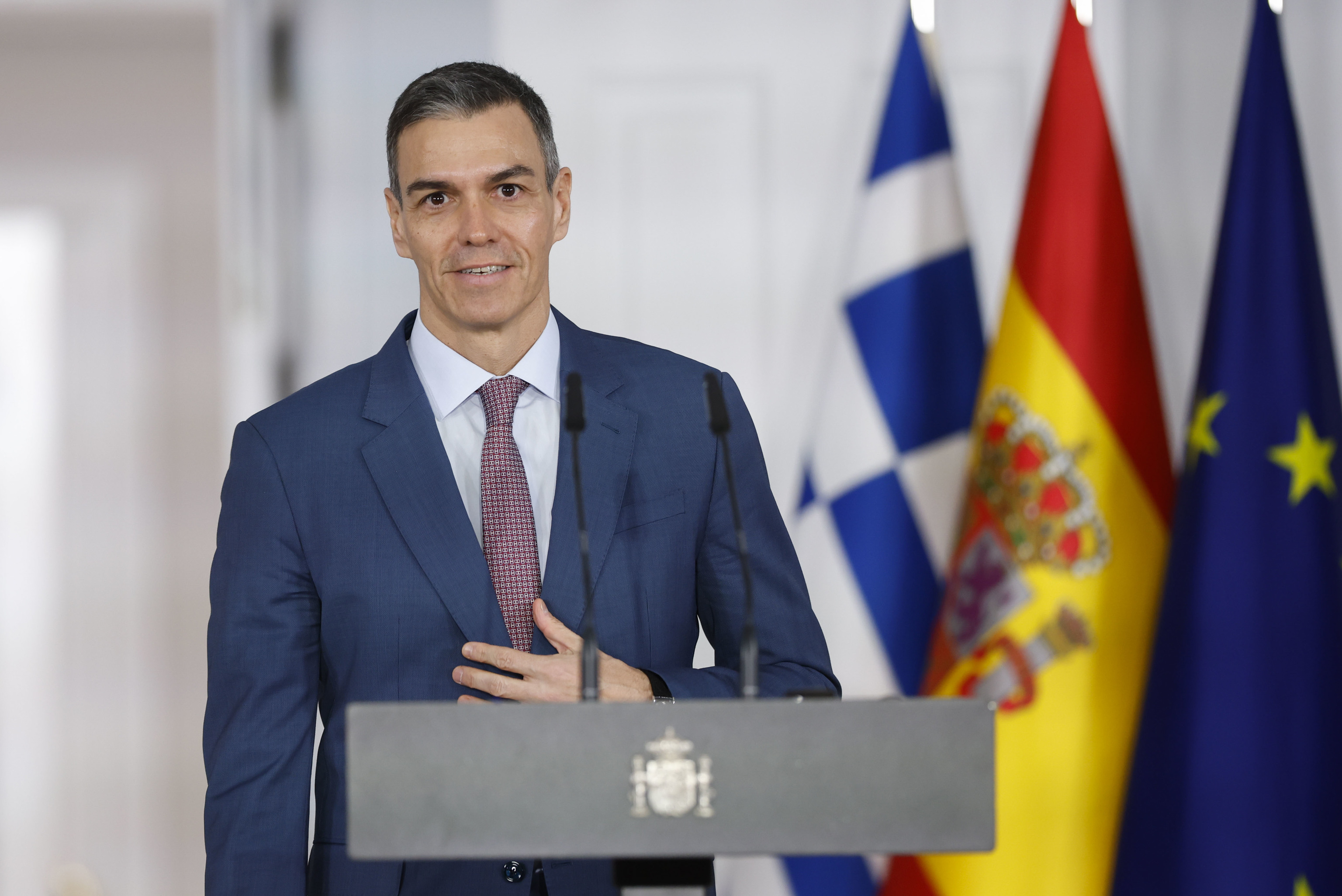 Pedro Sánchez comparece junto al primer ministro de Grecia.