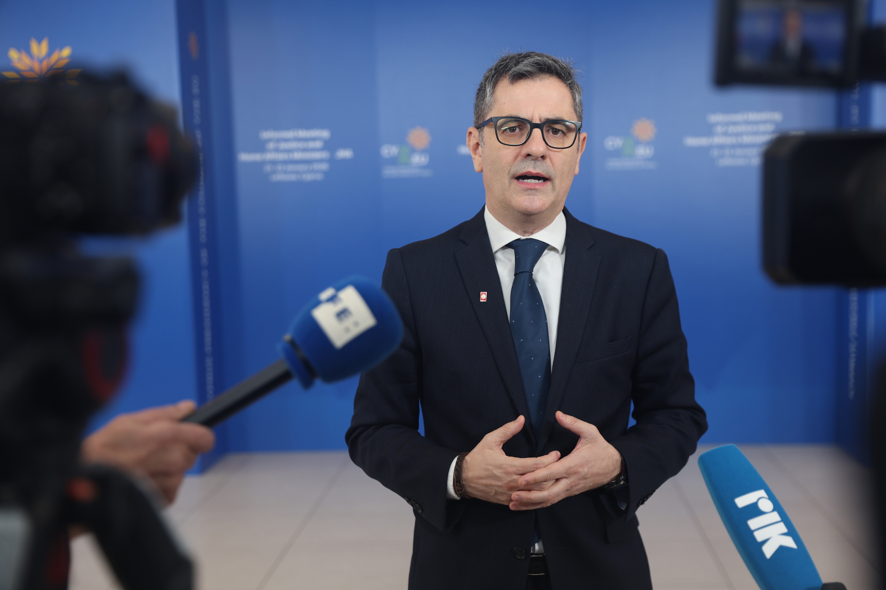 El ministro de Justicia, Félix Bolaños, durante una visita a Chipre.