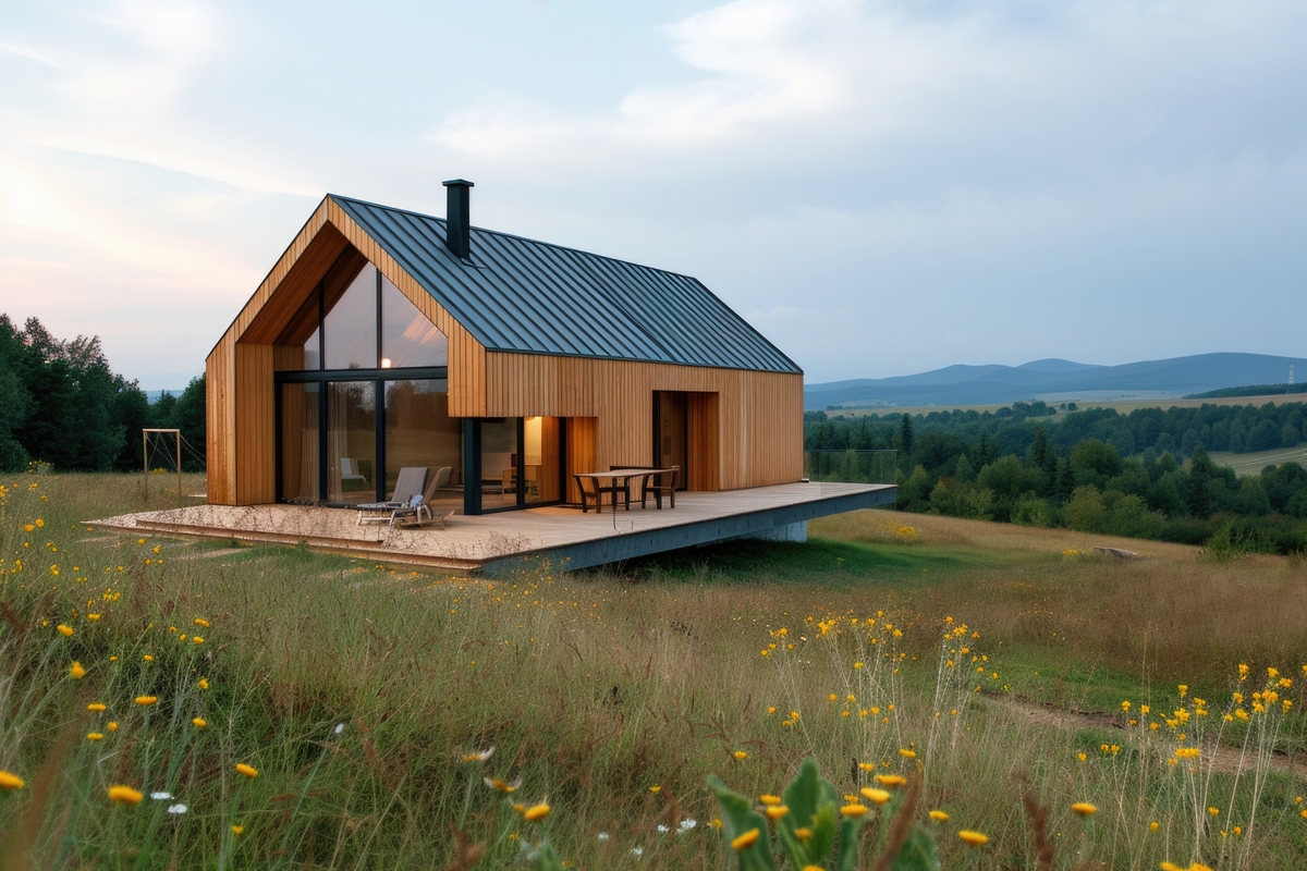 Una casa prefabricada instalada en