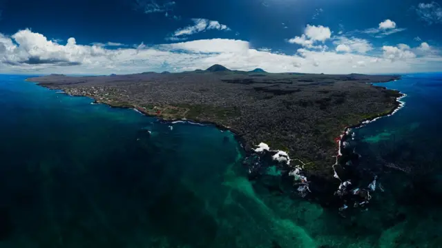 Vista aérea de la isla Floreana
