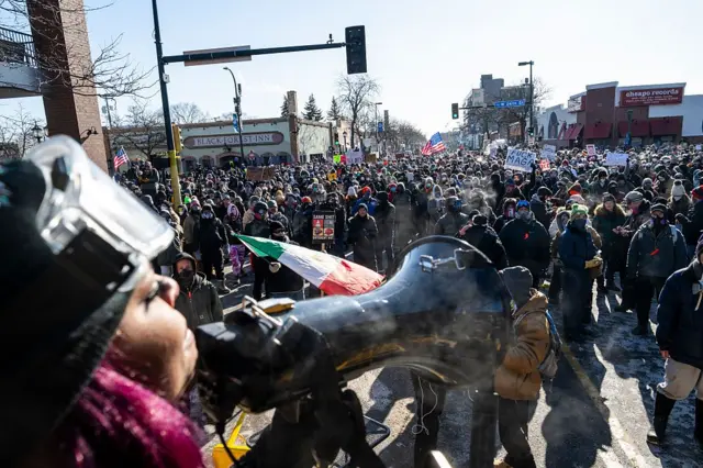Protesta en Mineápolis, Minesota