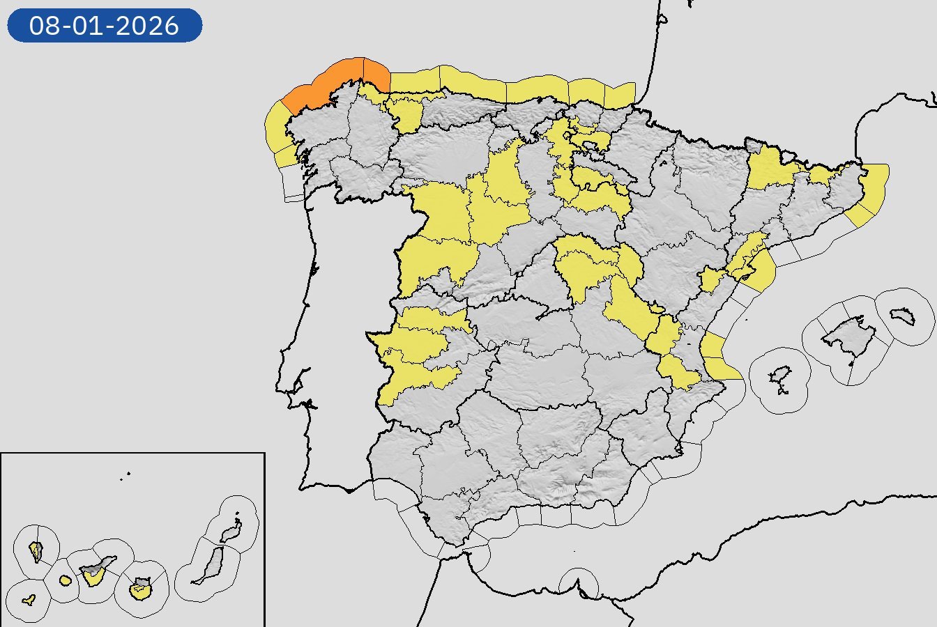 La borrasca Goretti pone en riesgo 20 provincias por niebla, viento y olas de más de 6 metros