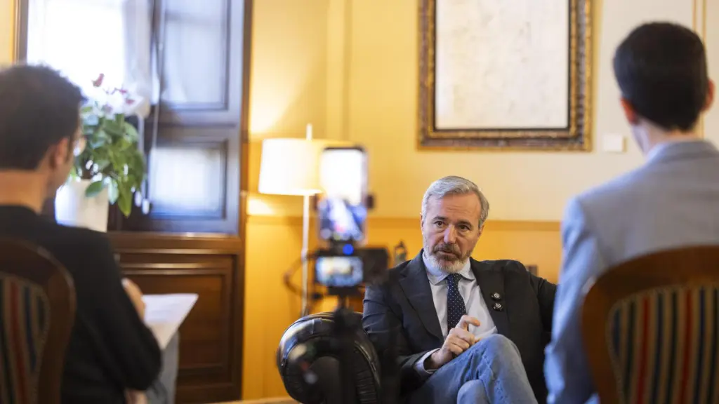 Azcón, este sábado durante su entrevista con EL ESPAÑOL.