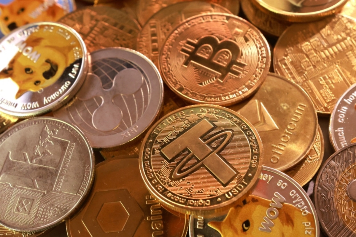 Una representación de criptomonedas se