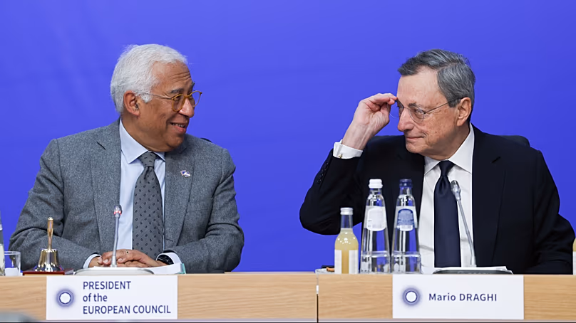 Antonio Costa and Mario Draghi.