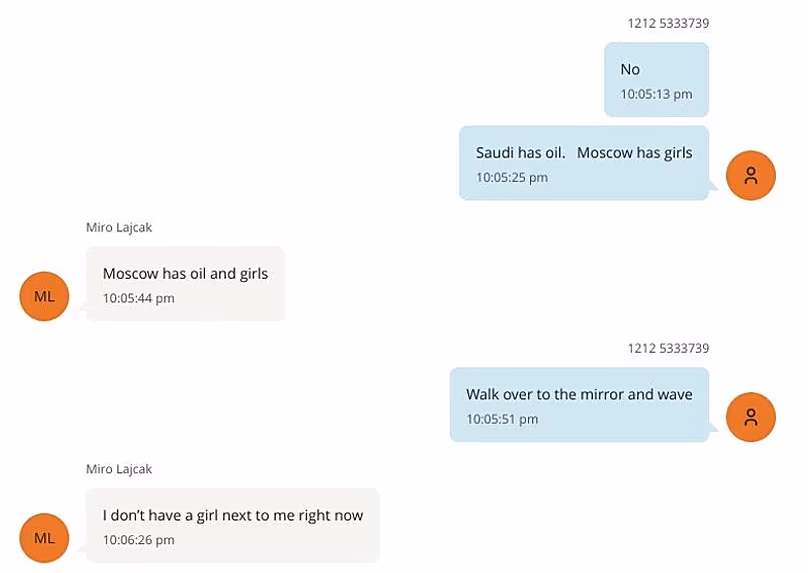 Exchange between Epstein and former Slovakian diplomat Miroslav Lajčák.