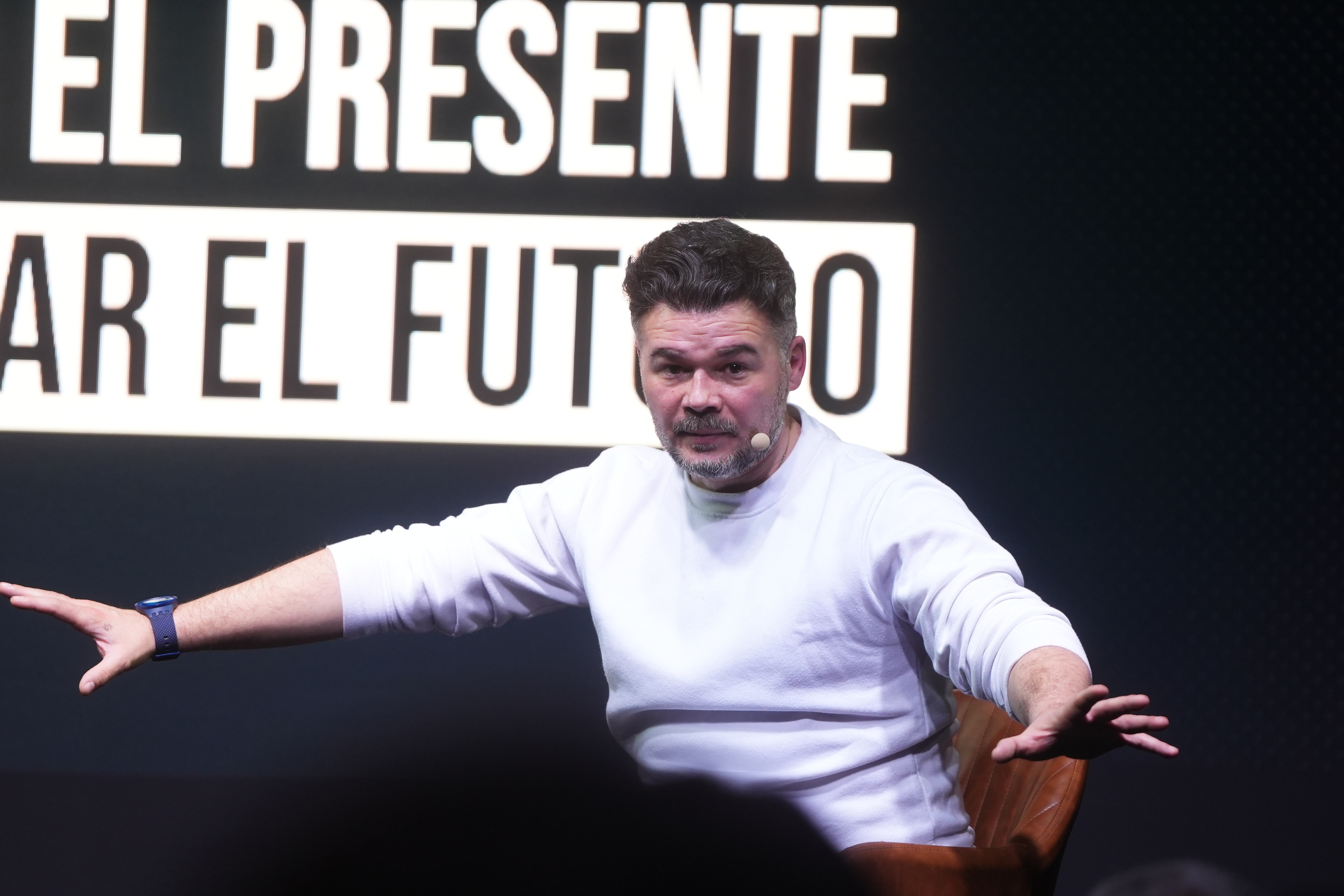Gabriel Rufián, en su charla con Emilio Delgado en Madrid.