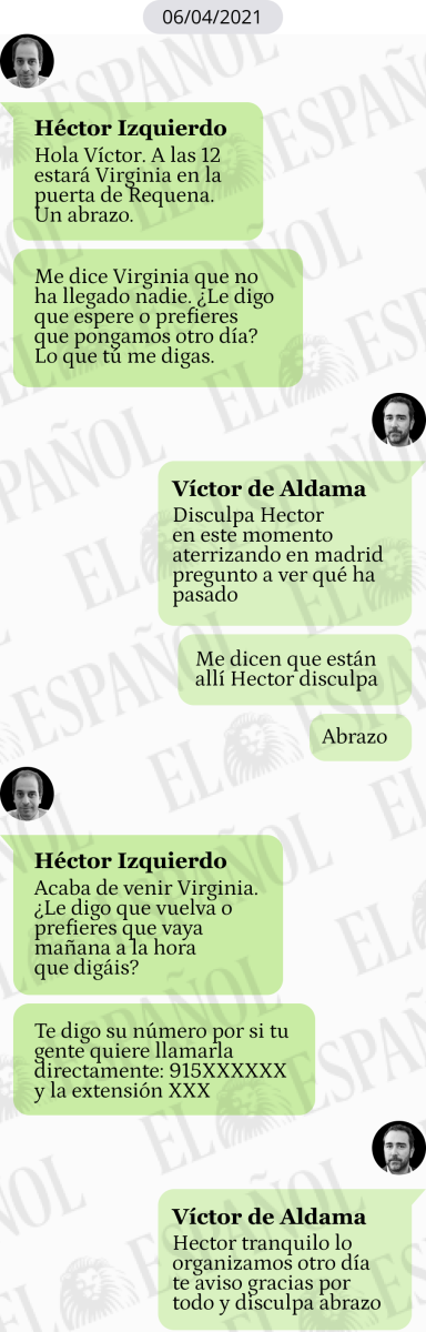 Conversación de Víctor de Aldama y Héctor Izquierdo en abril de 2021