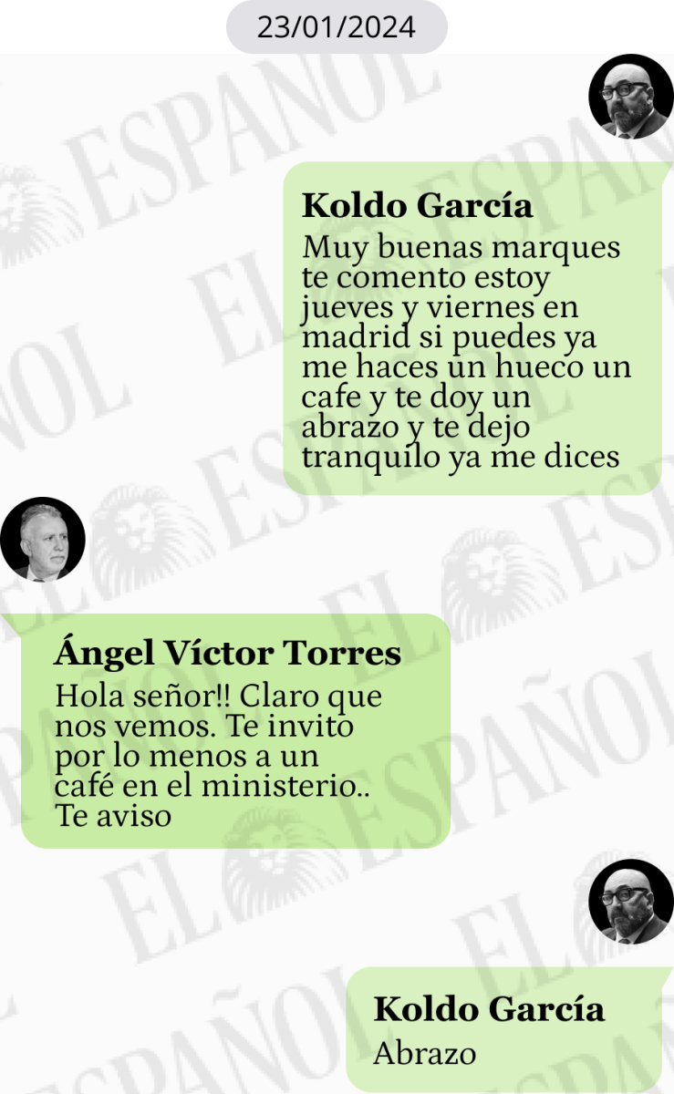 Conversación de Ángel Víctor Torres con Koldo García en 2024