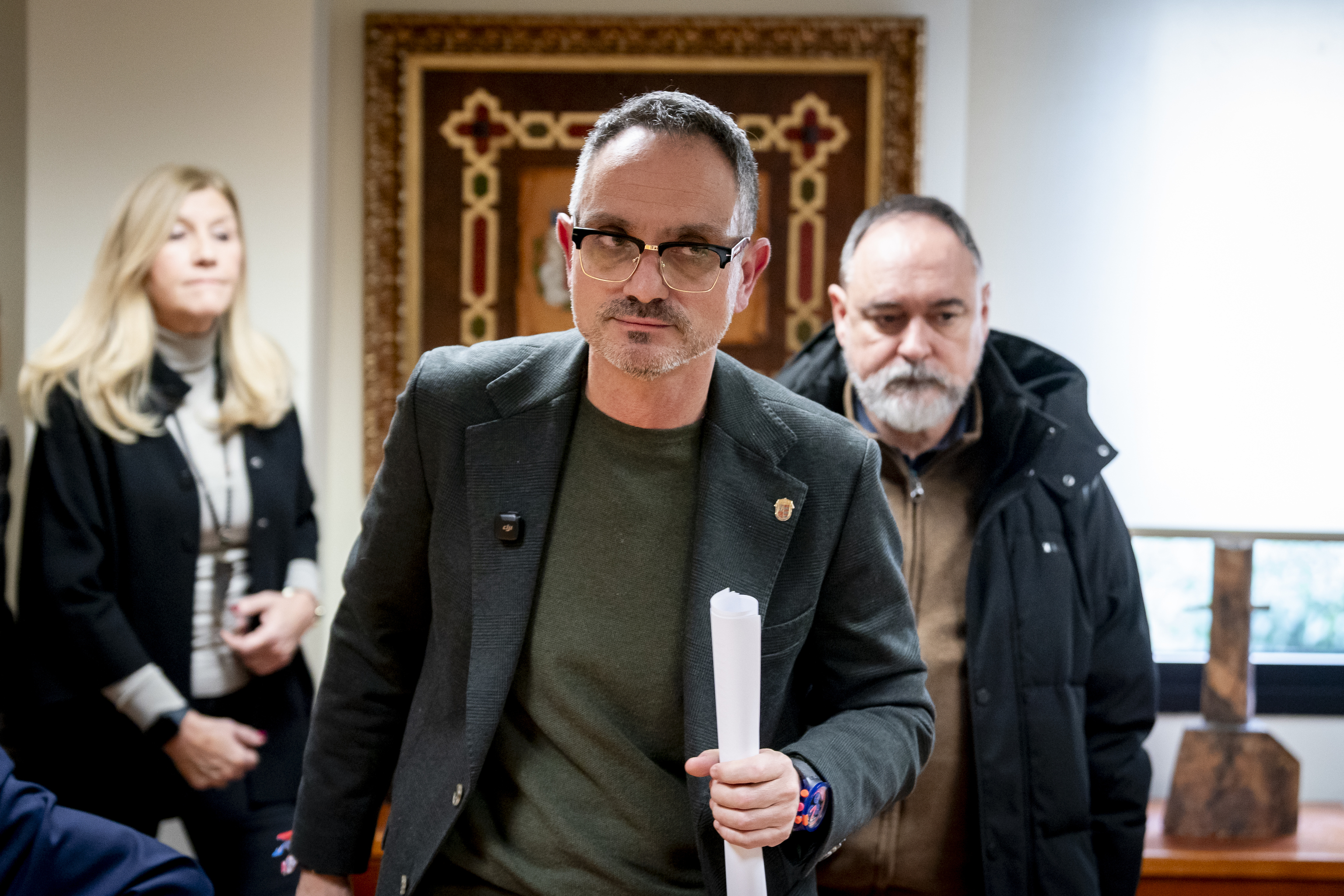 El alcalde de Móstoles, Manuel Bautista, antes de comparecer este viernes.