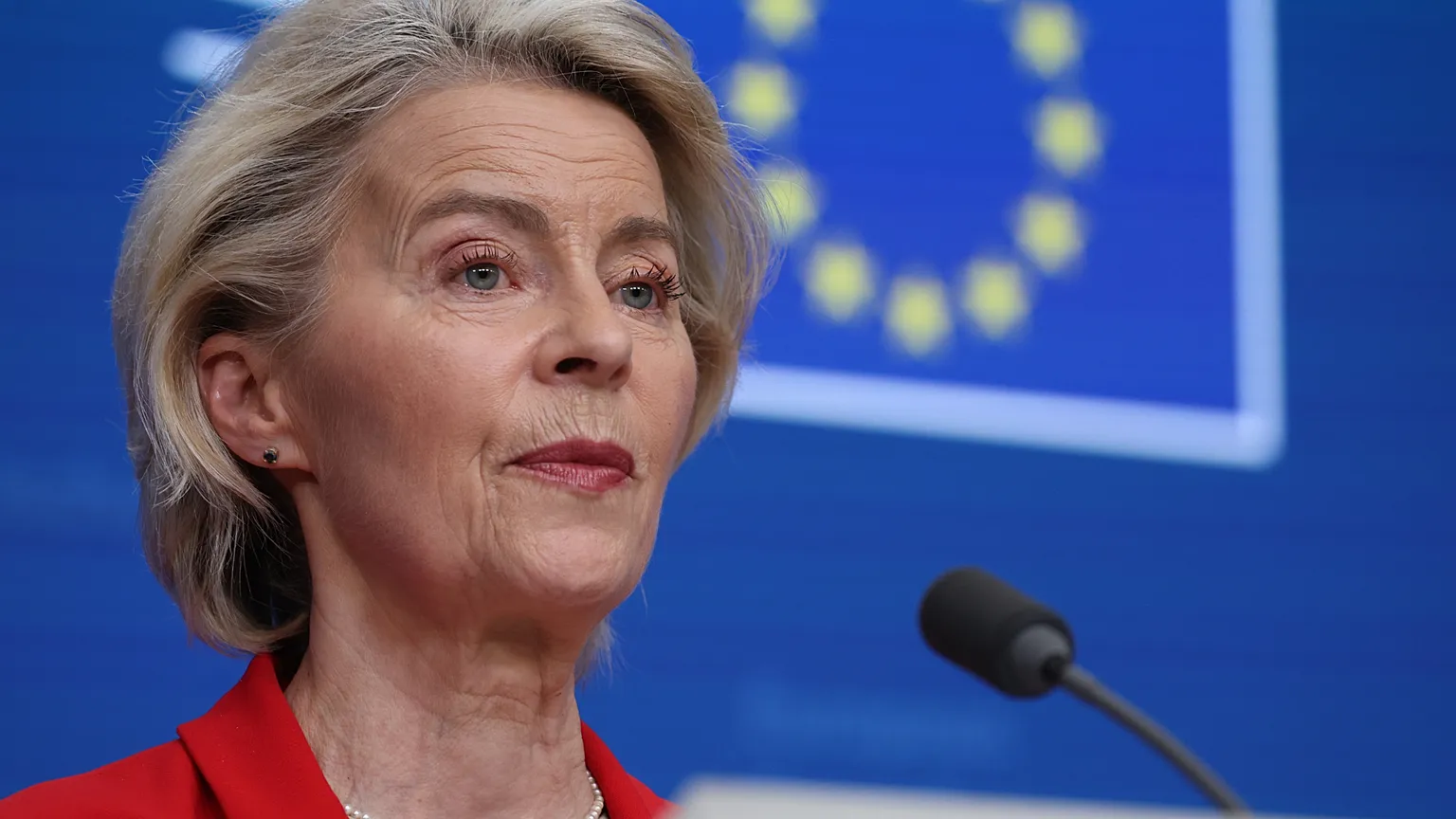 Ursula von der Leyen addresses the press after Brussels summit