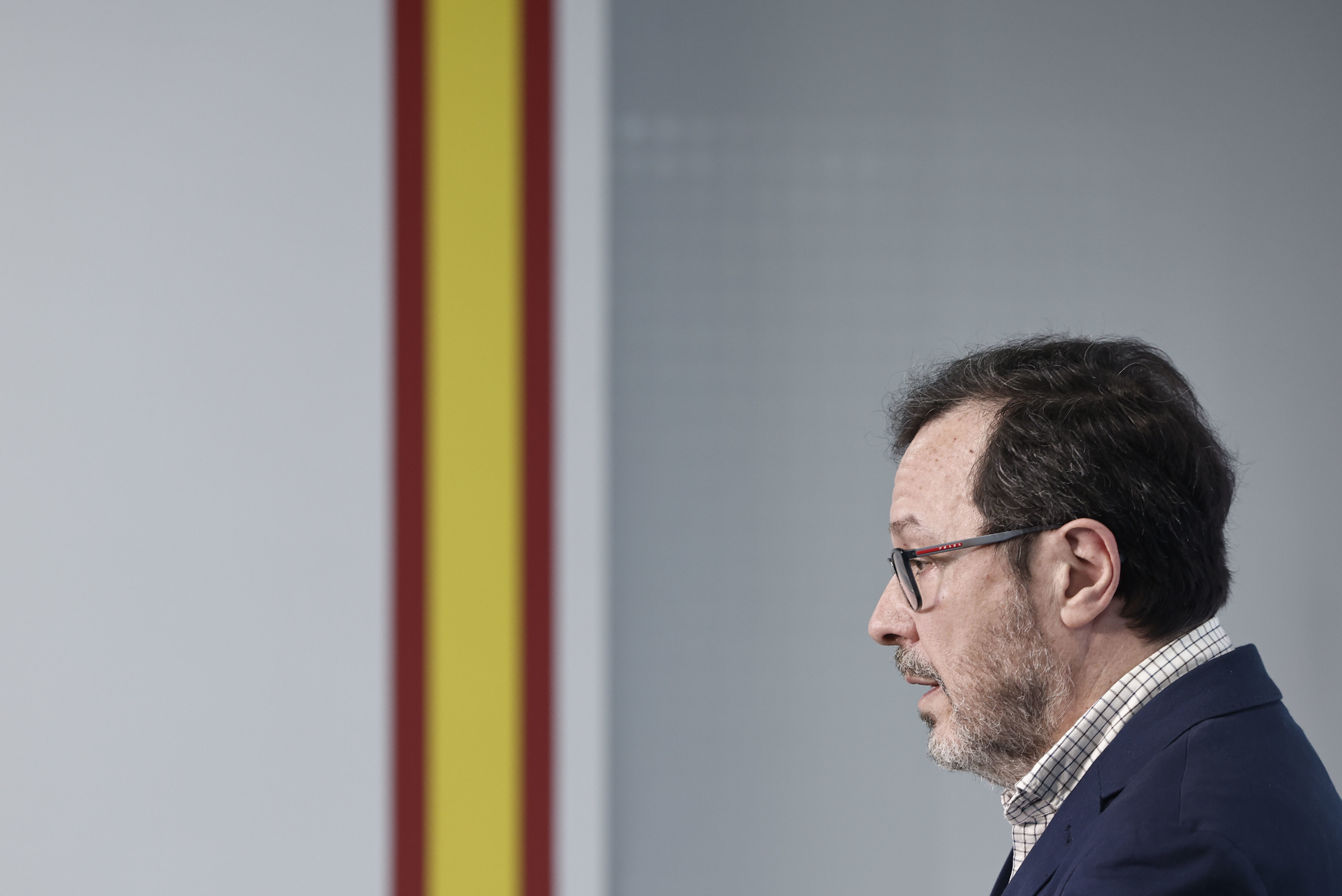 El portavoz nacional de Vox, José Antonio Fúster, en la sede del partido