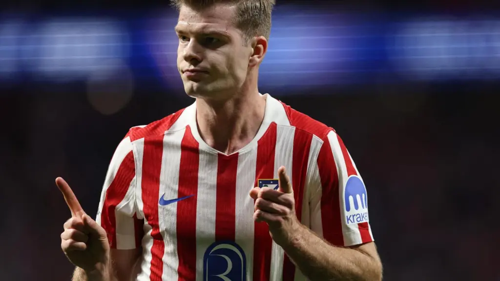 Sorloth celebra su primer gol ante el Brujas.