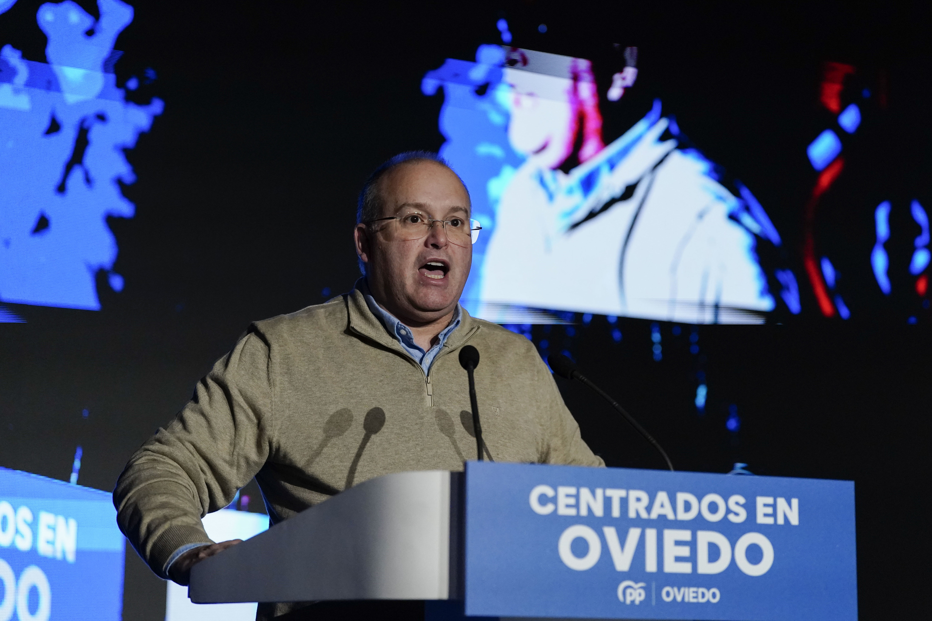 El secretario general del PP, Miguel Tellado, este sábado en Oviedo